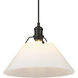 Orwell 1 Light 14 inch Matte Black Pendant Ceiling Light in Opal Glass